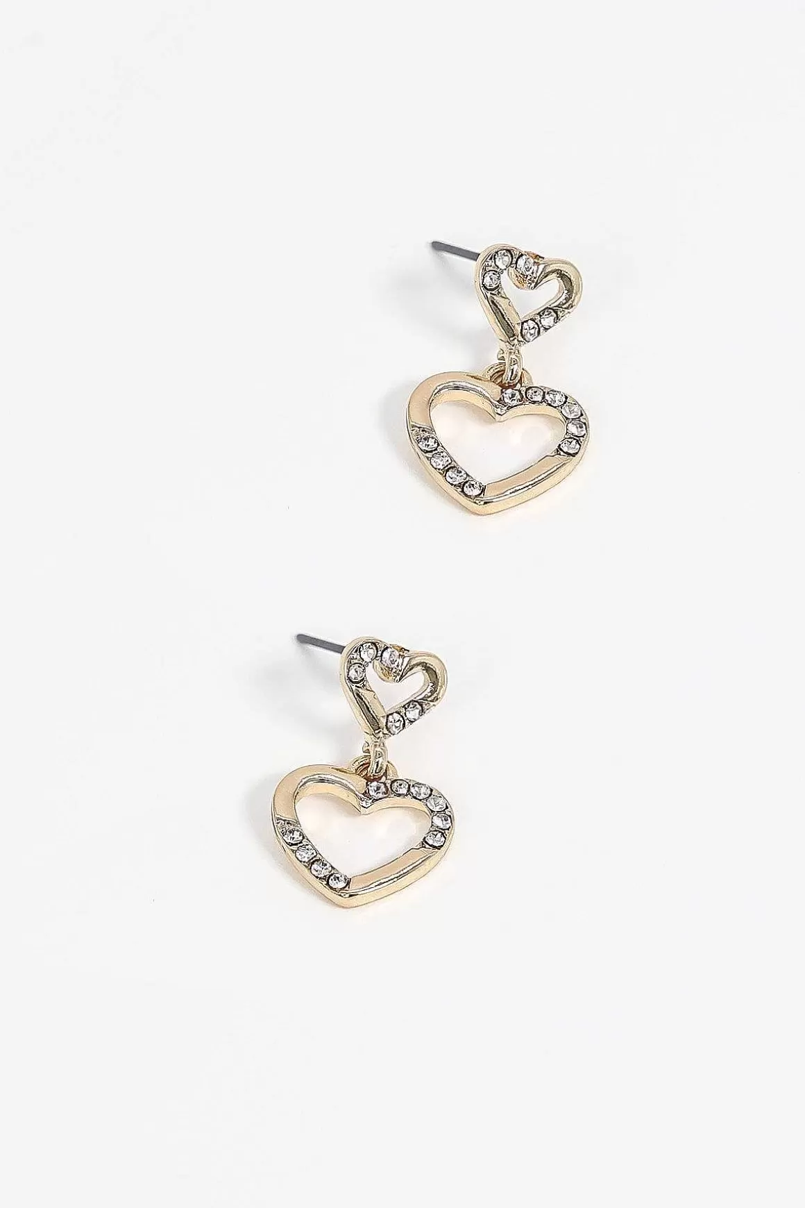 Soul Jewellery Double Heart Drop Earrings Cheap