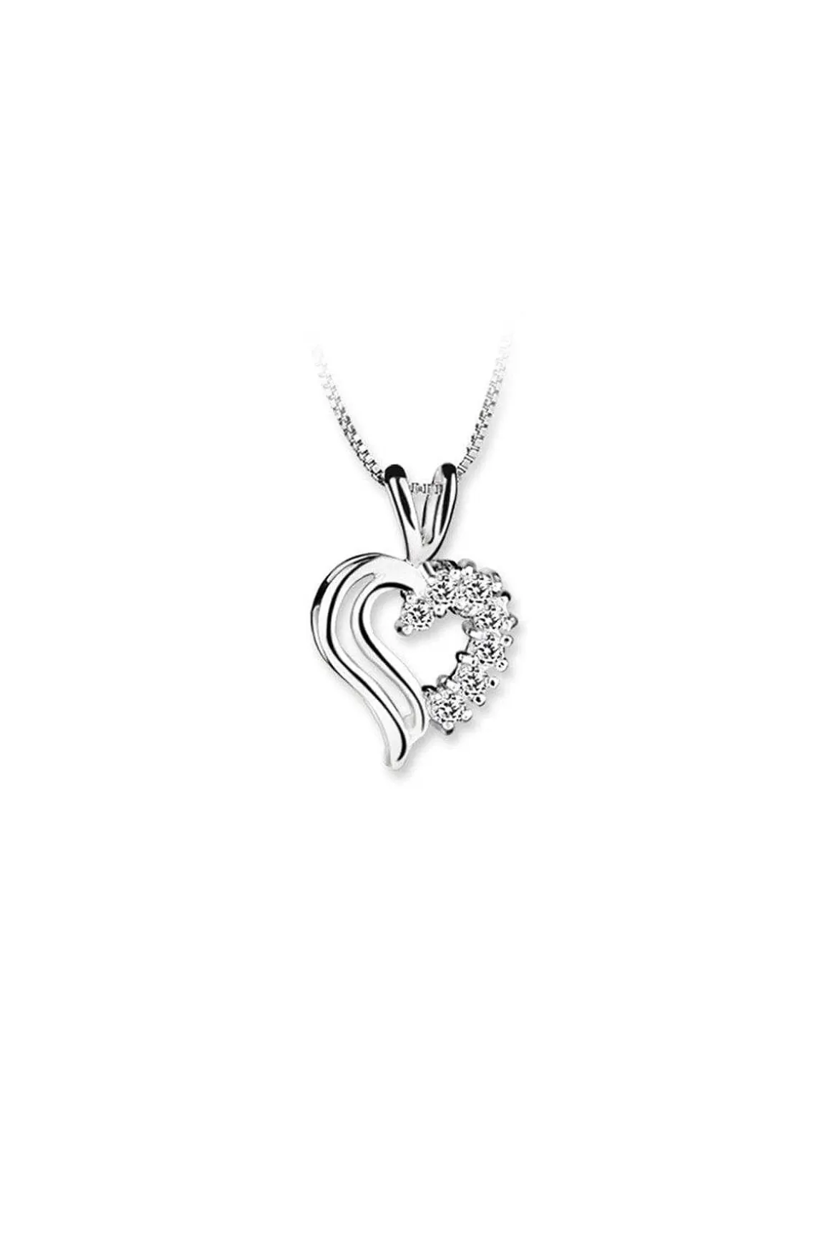 Newbridge Silverware Jewellery Double Heart Pendant Clear Online