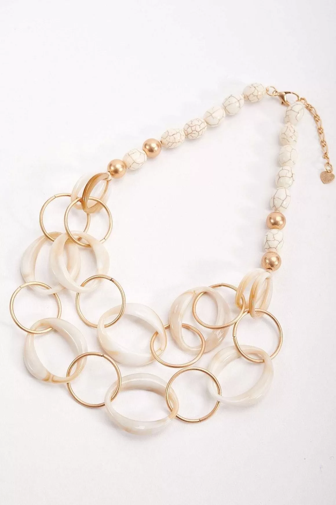 Soul Jewellery Double Layered Beige Hoop Necklace Clearance