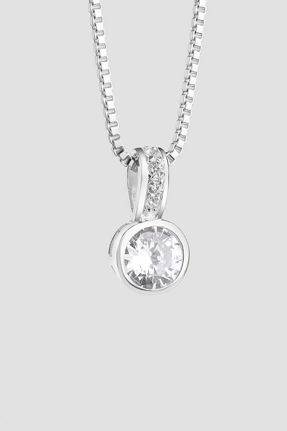 Newbridge Silverware Jewellery Drop Pendant With Large Clear Stone Shop