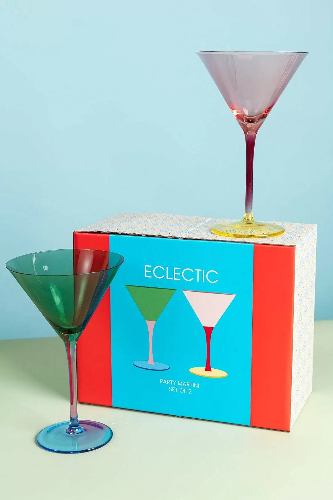 Eclectic Martini Glass Set Of 2 Hot