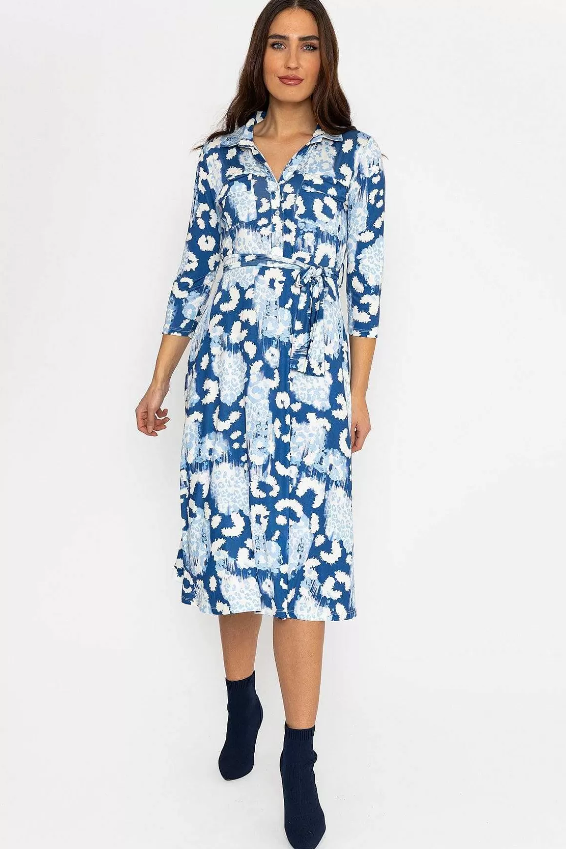 Pala D'oro Eithne Midi Dress In Blue Print Sale