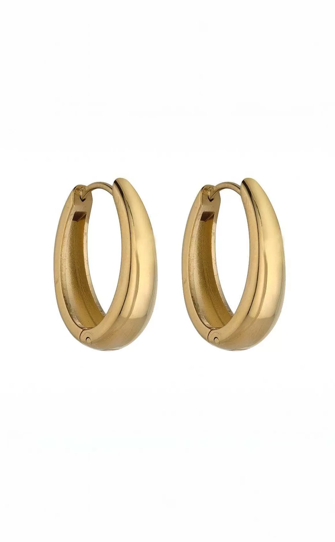 Knight & Day Elegant Oval Gold Hoop Earrings Cheap