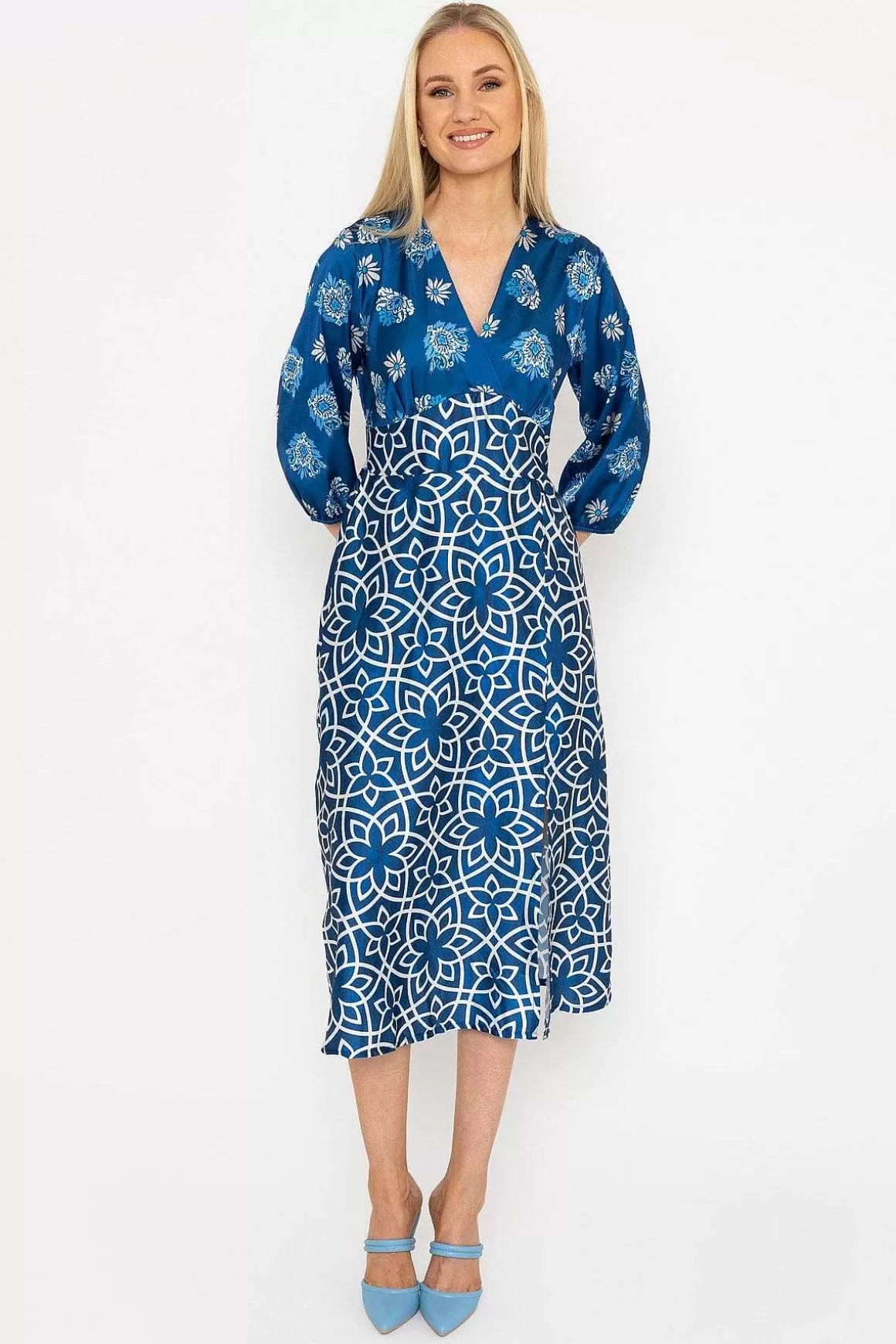 Pala D'oro Eliza Midi Dress In Navy Fashion