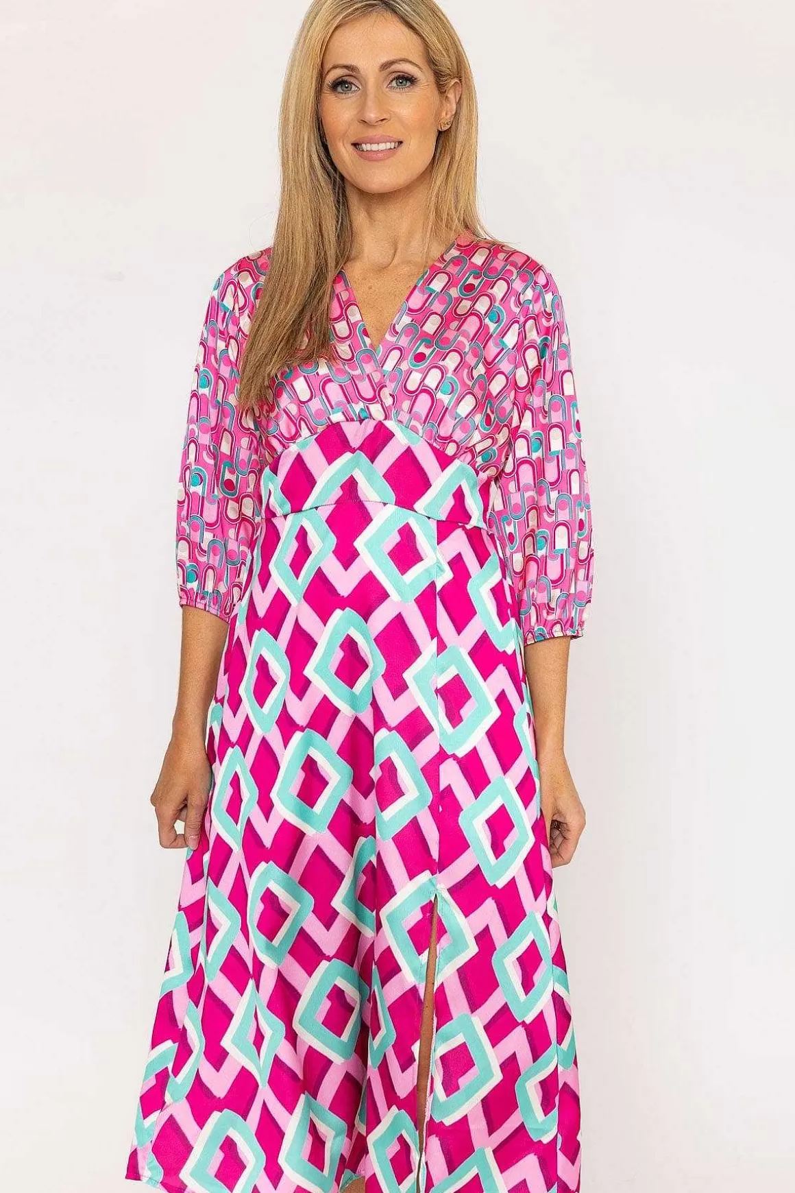 Pala D'oro Eliza Midi Dress In Pink Flash Sale