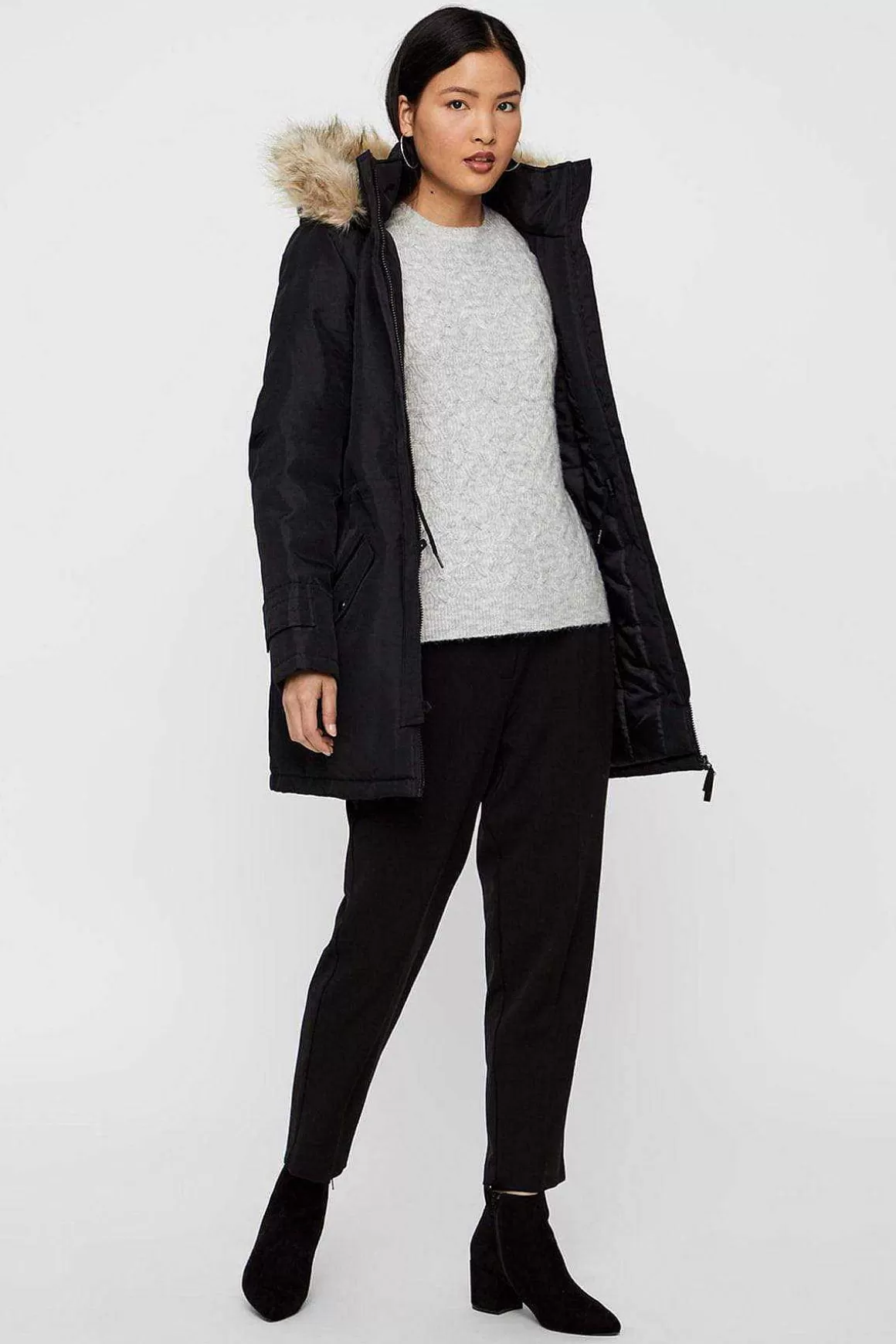 Vero Moda Excursion Parka In Black Cheap