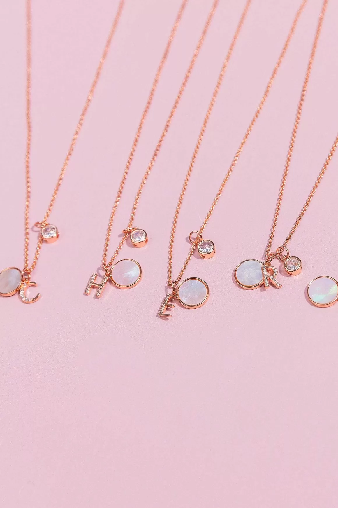 Cherish F Initial Necklace In Rose Gold Online