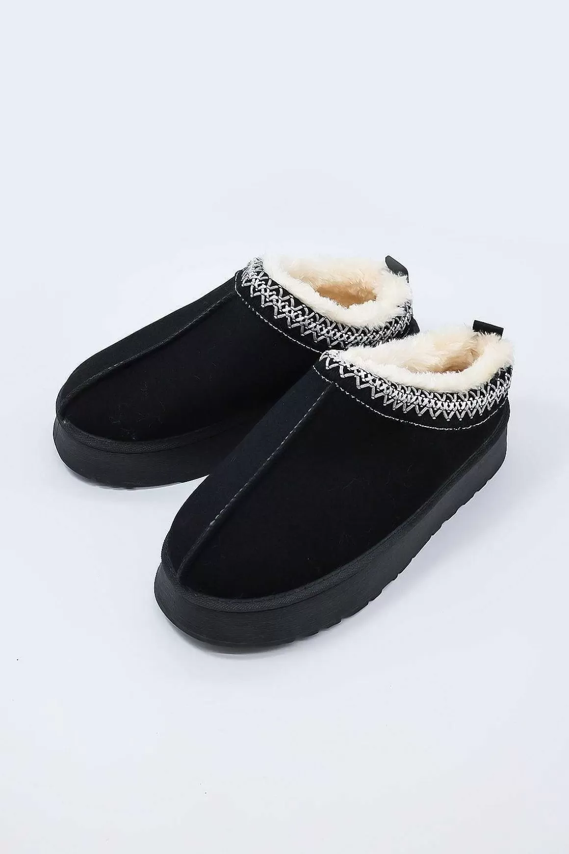 Cherish Accessories Faux Fur Cosy Slippers In Black Discount