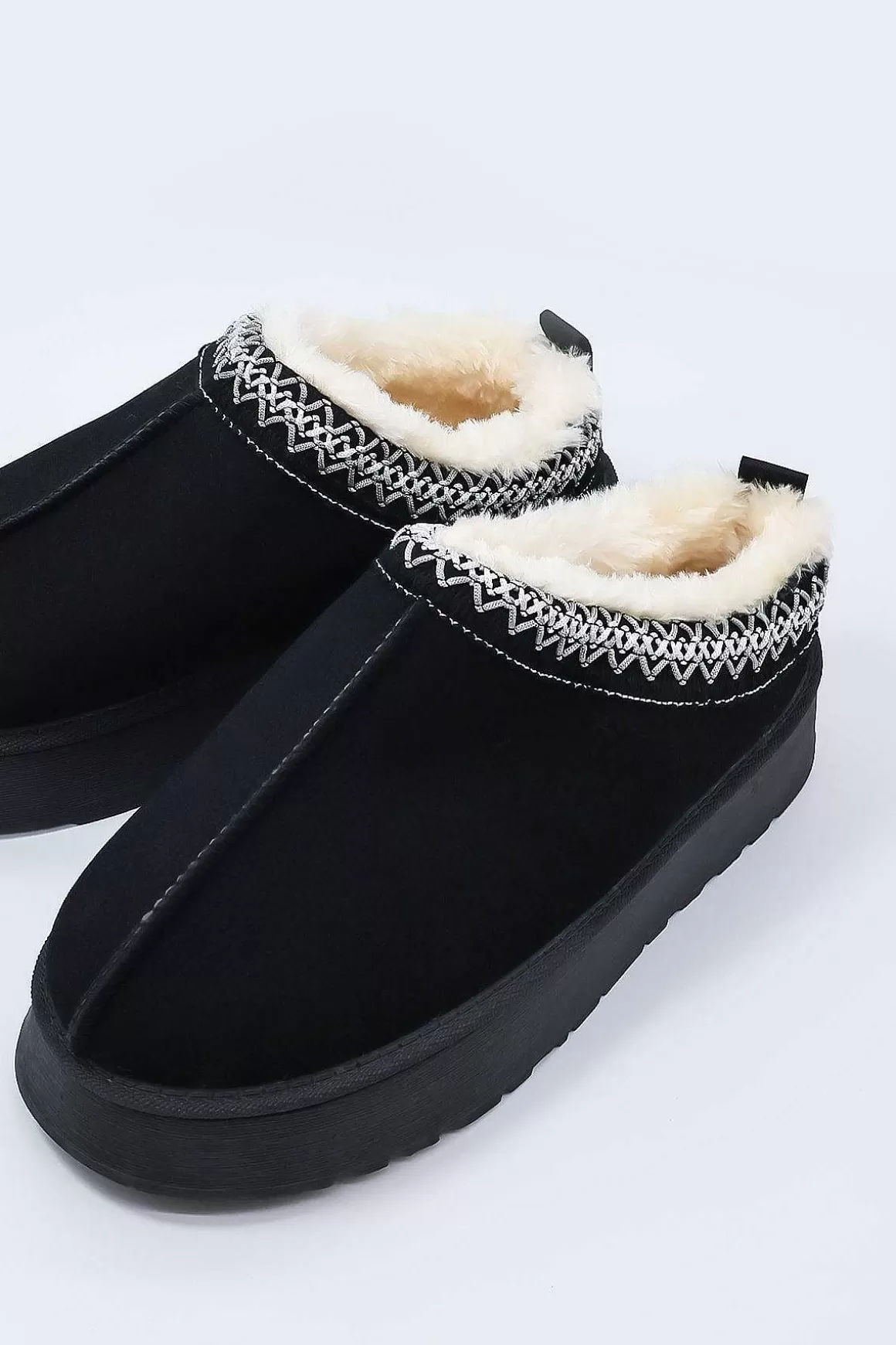 Cherish Accessories Faux Fur Cosy Slippers In Black Discount