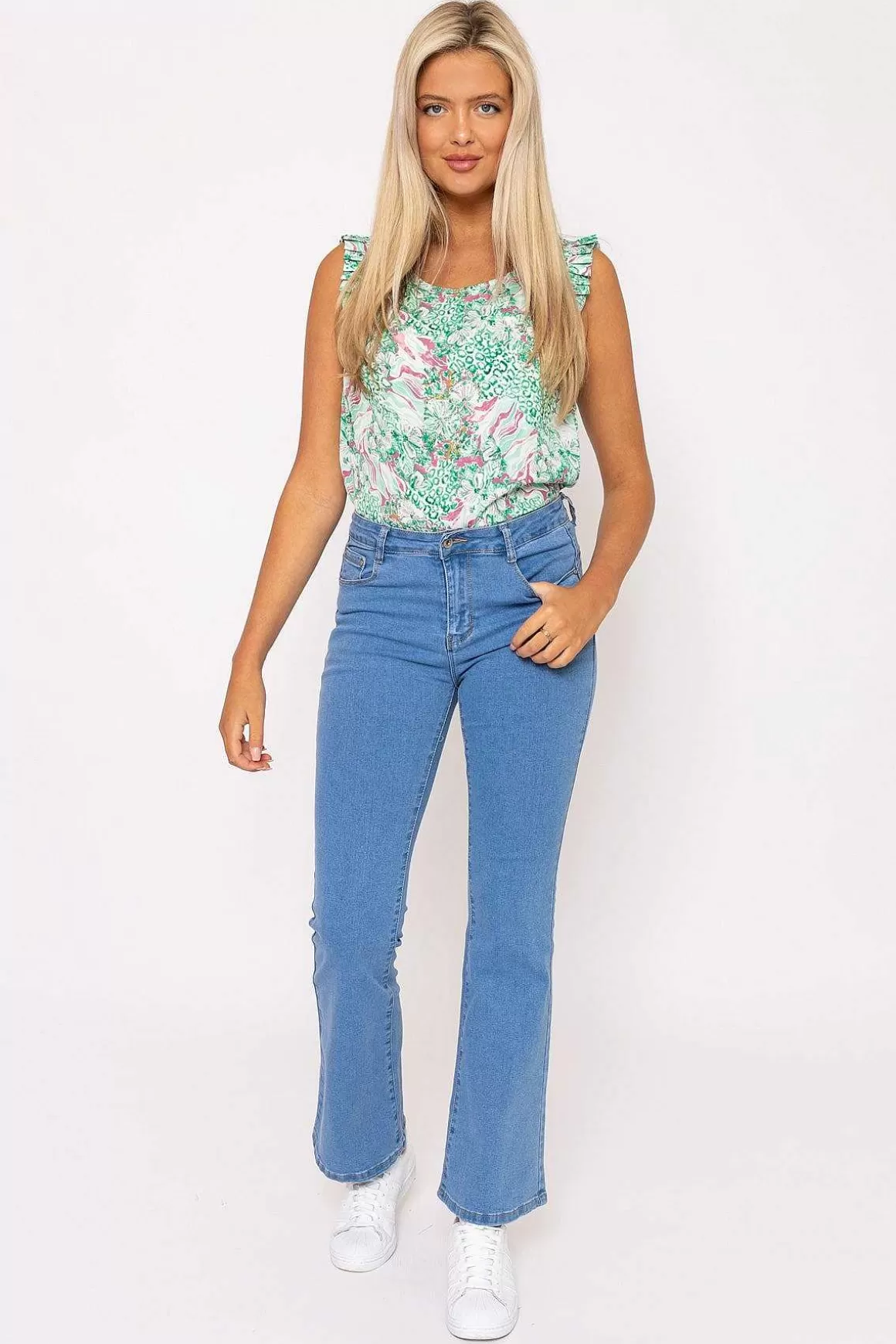 Denim Club Flare Denim Jeans In Blue Hot