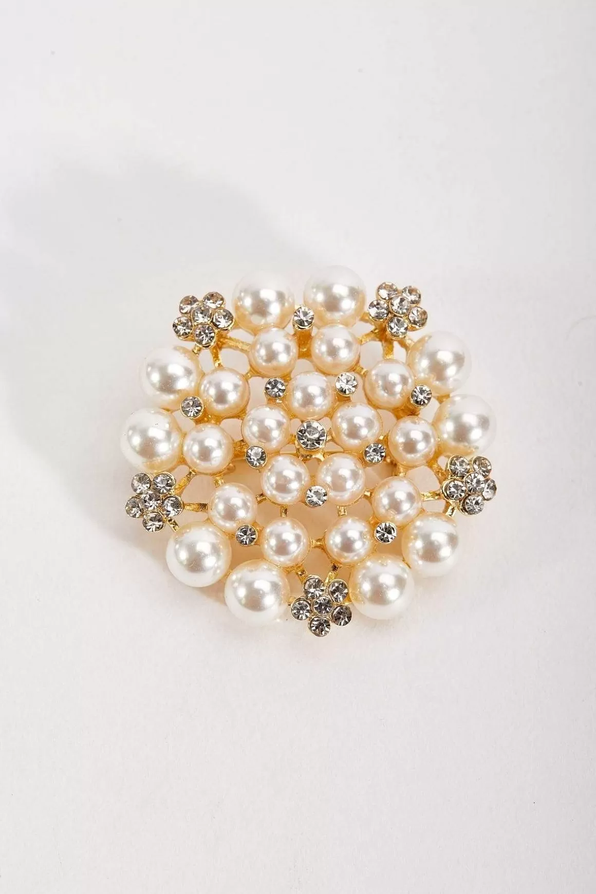 Joularie Flower Diamante Pearl Brooch Best