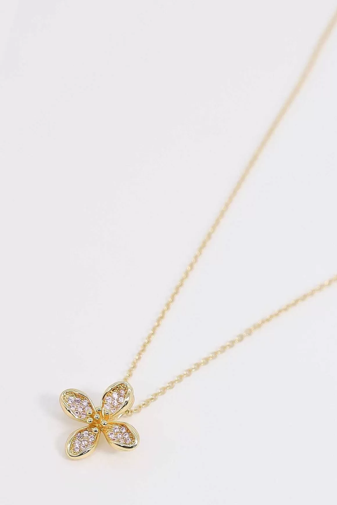 Joularie Flower Necklace In Gold Fashion