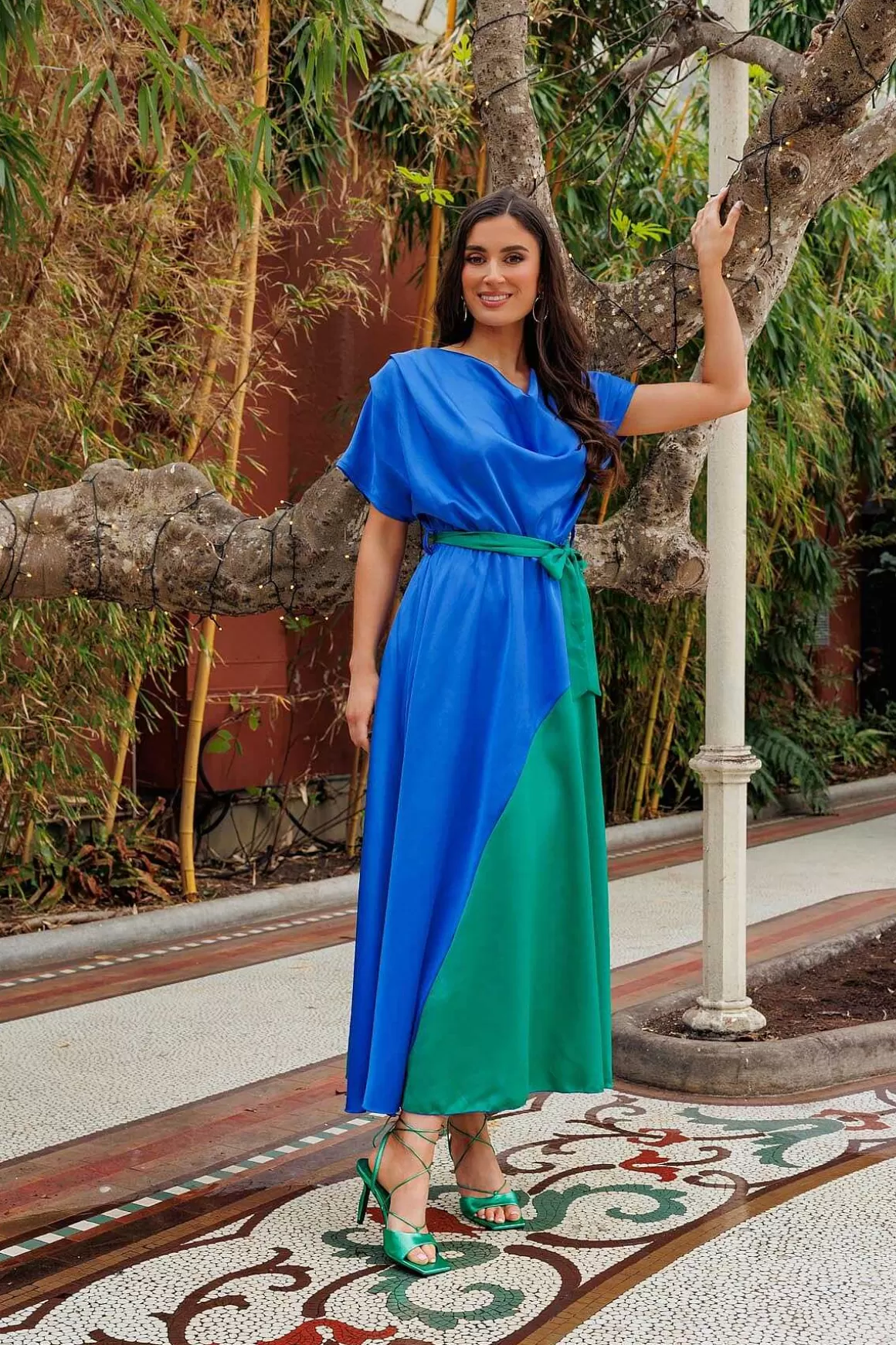 Pala D'oro Gigi Midi Dress In Blue Flash Sale