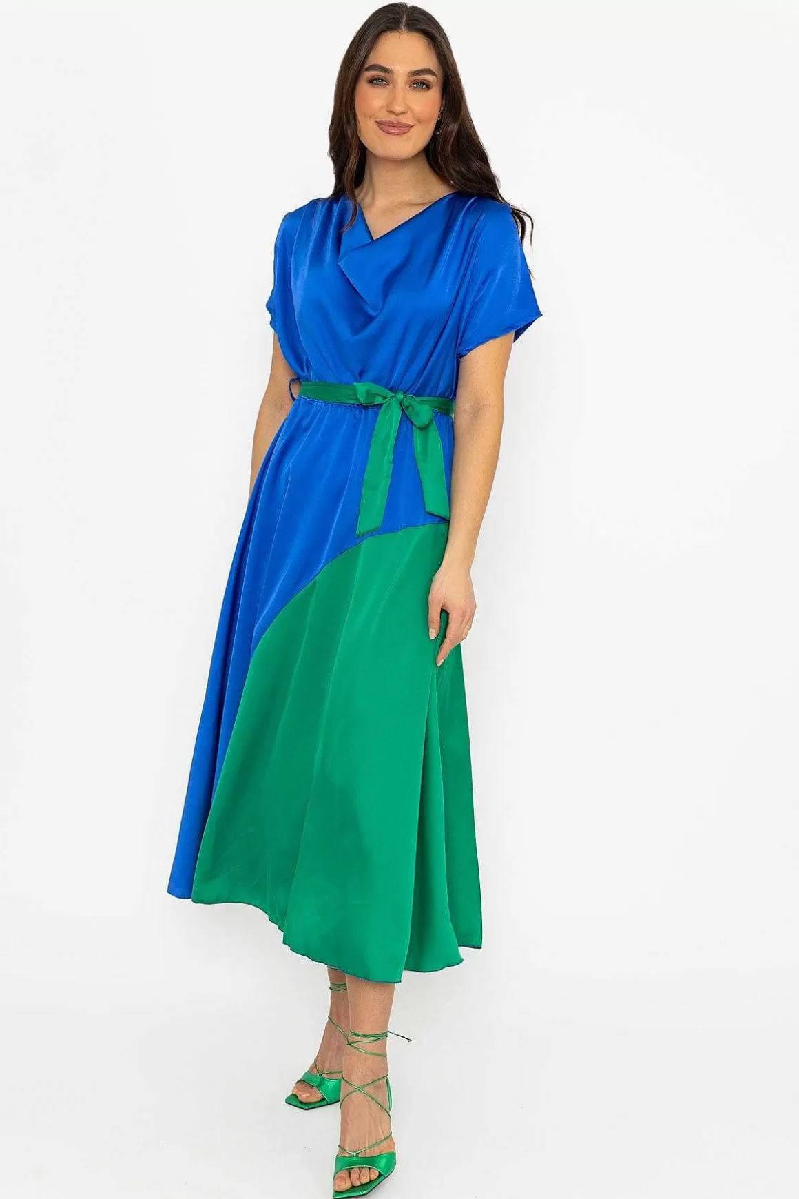 Pala D'oro Gigi Midi Dress In Blue Flash Sale