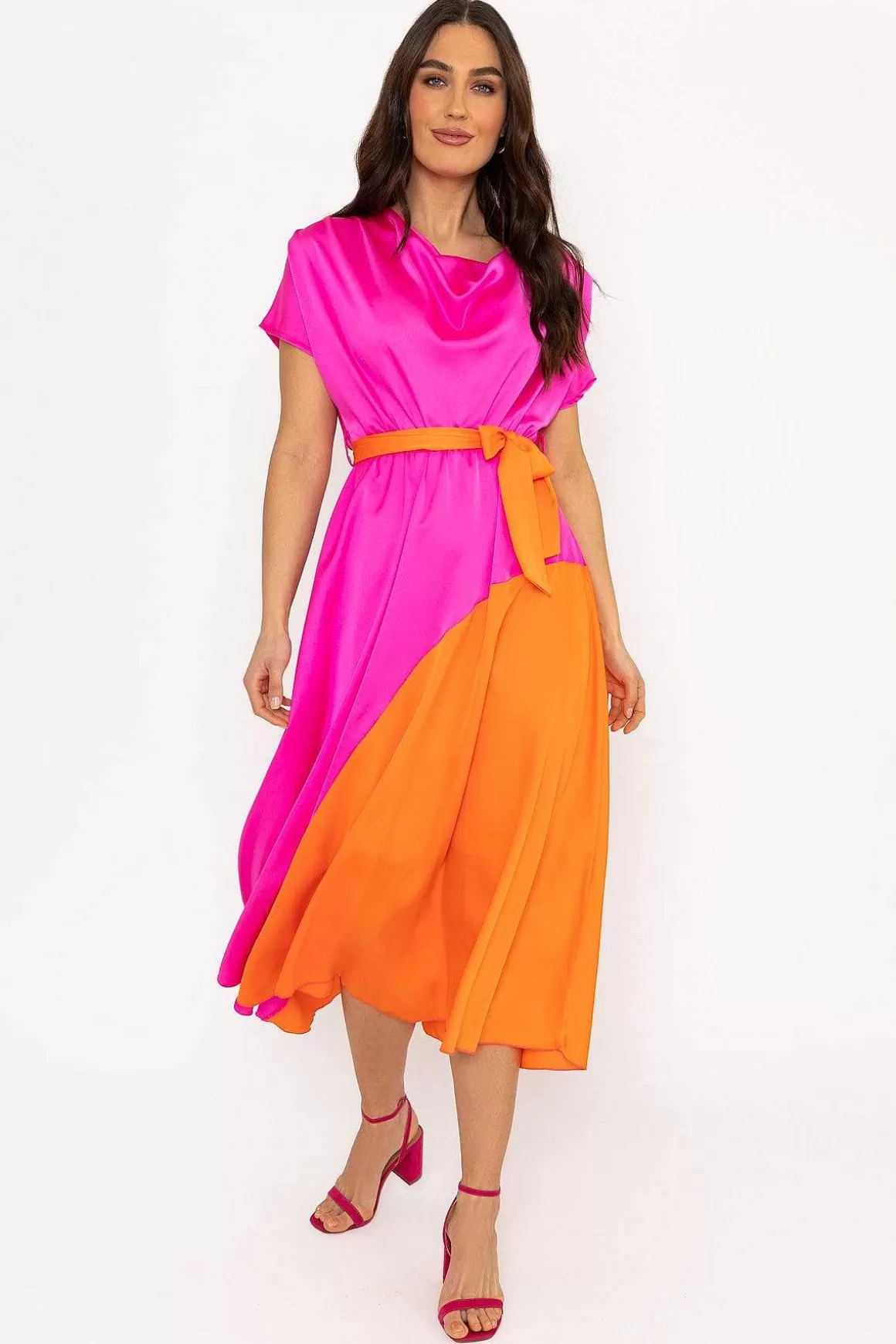 Pala D'oro Gigi Midi Dress In Pink Shop