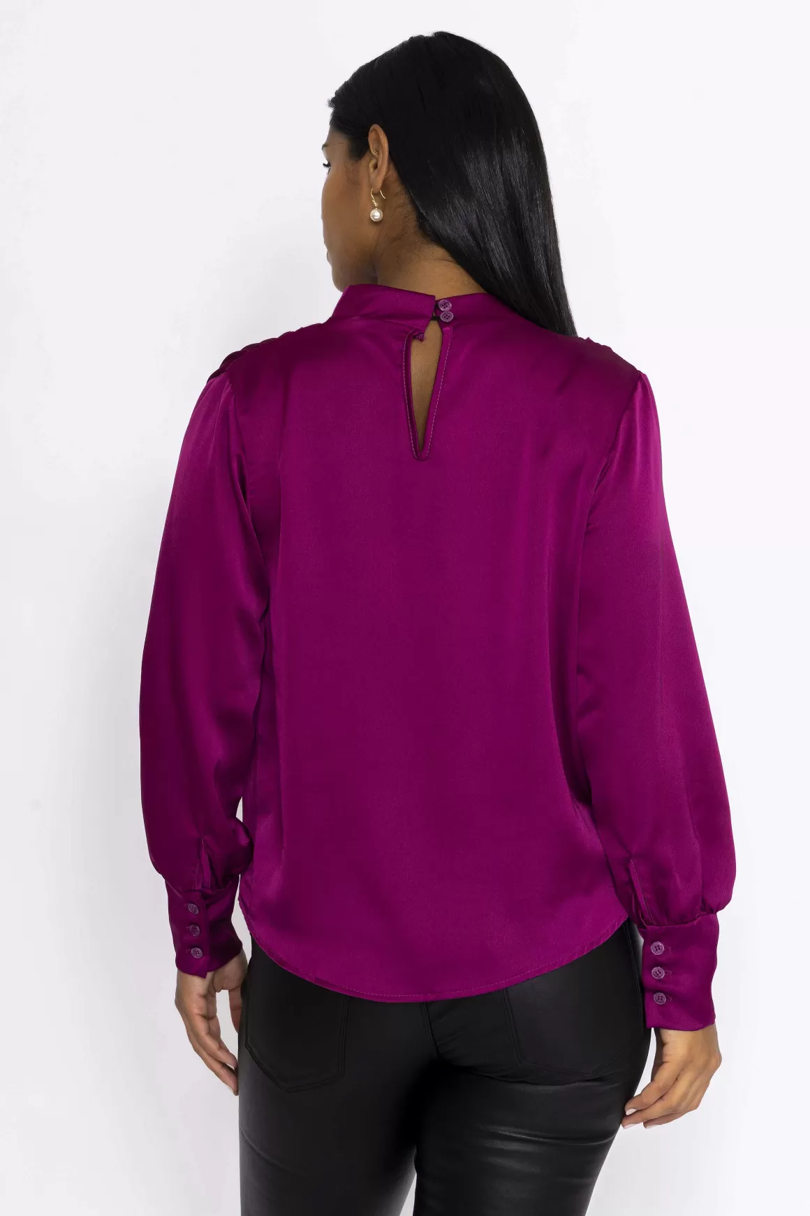 Pala D'oro Gigi Sateen Top In Magenta Hot