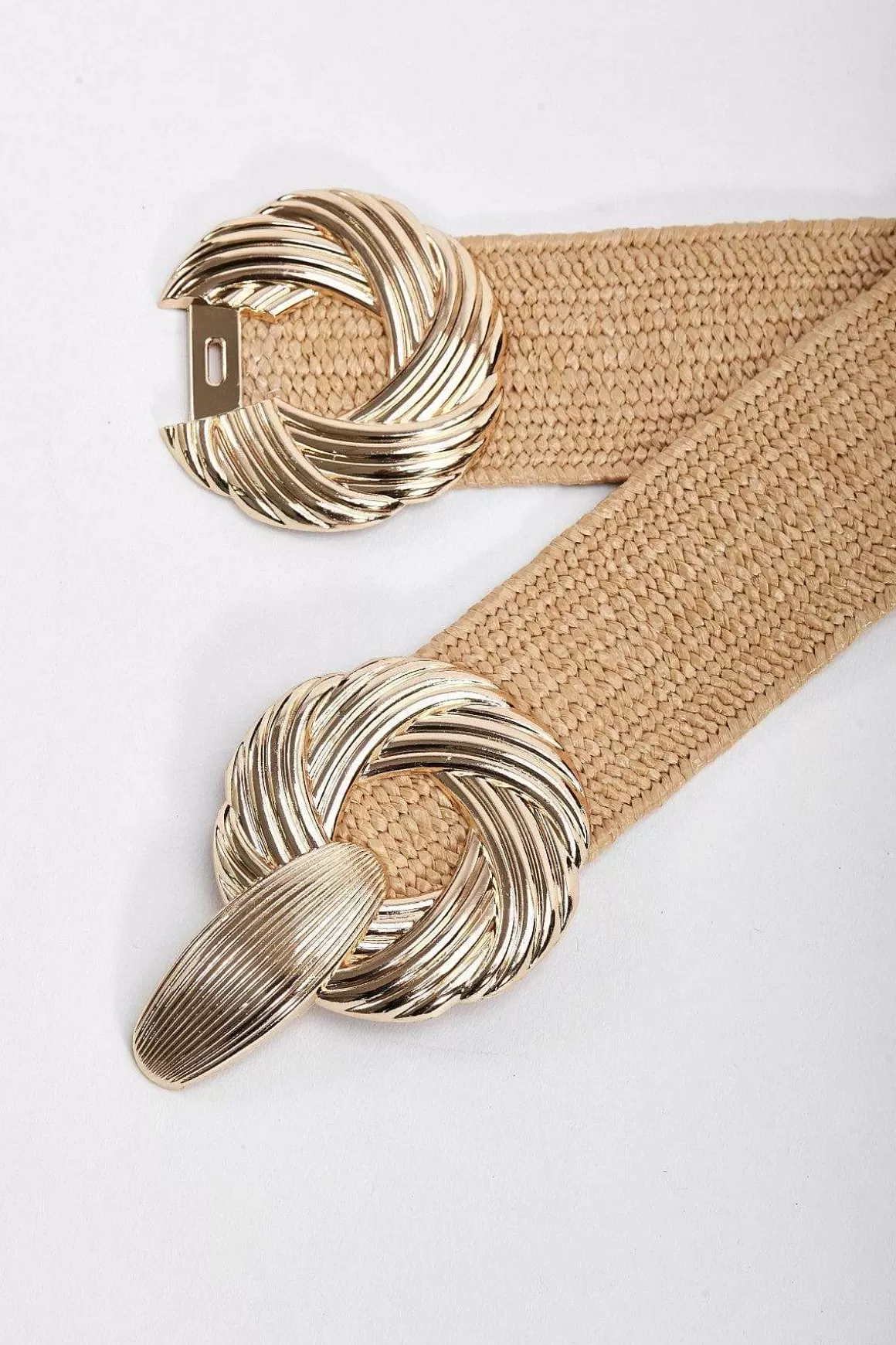 SOUL Accessories Gold Clap Woven Elastic Belt Sale