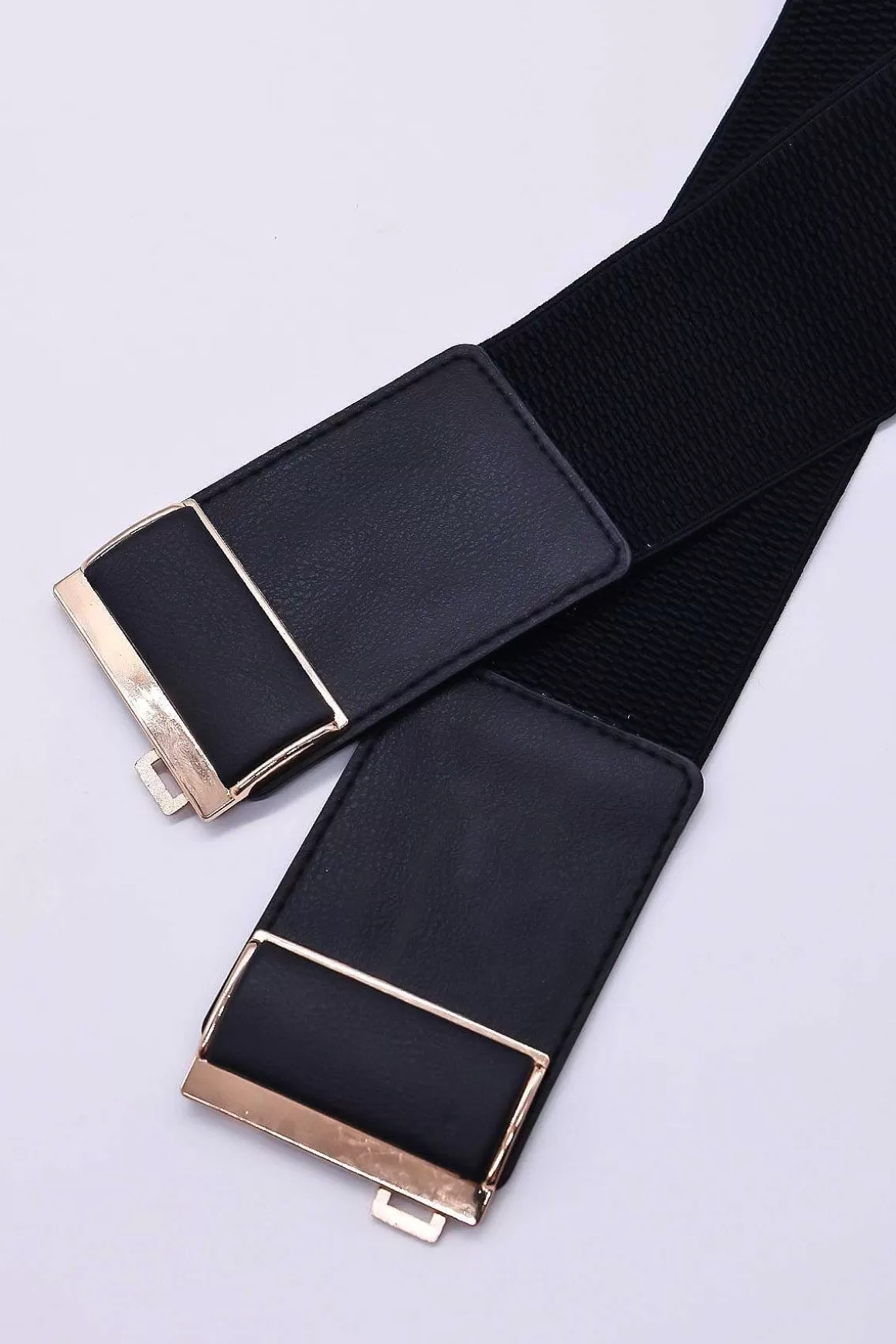 SOUL Accessories Gold Clasp Elastic Belt In Black Best Sale