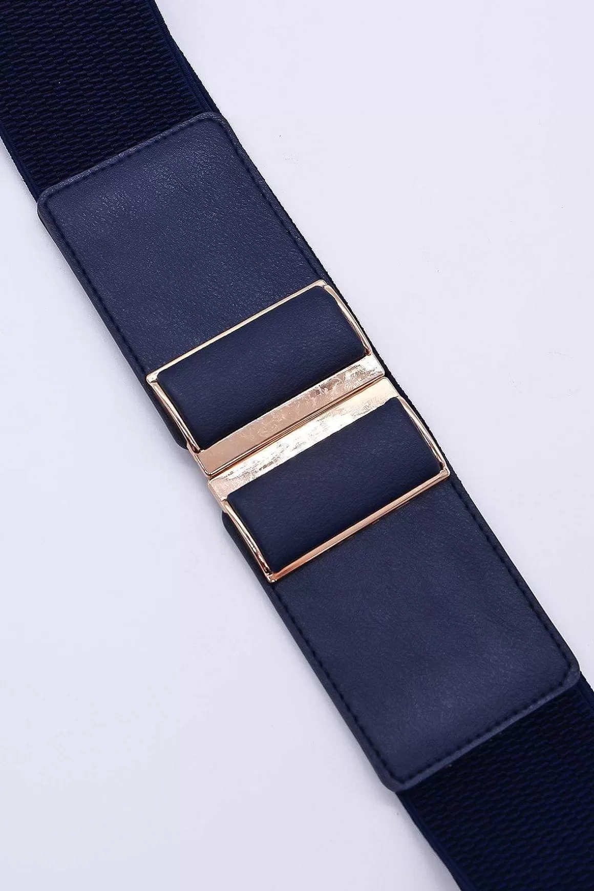 SOUL Accessories Gold Clasp Elastic Belt In Navy Shop