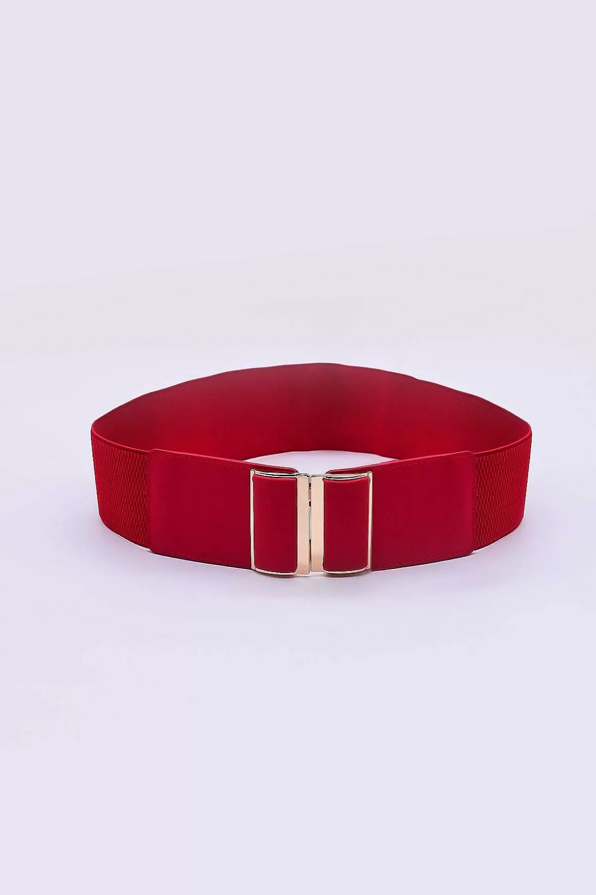 SOUL Accessories Gold Clasp Elastic Belt In Red Clearance