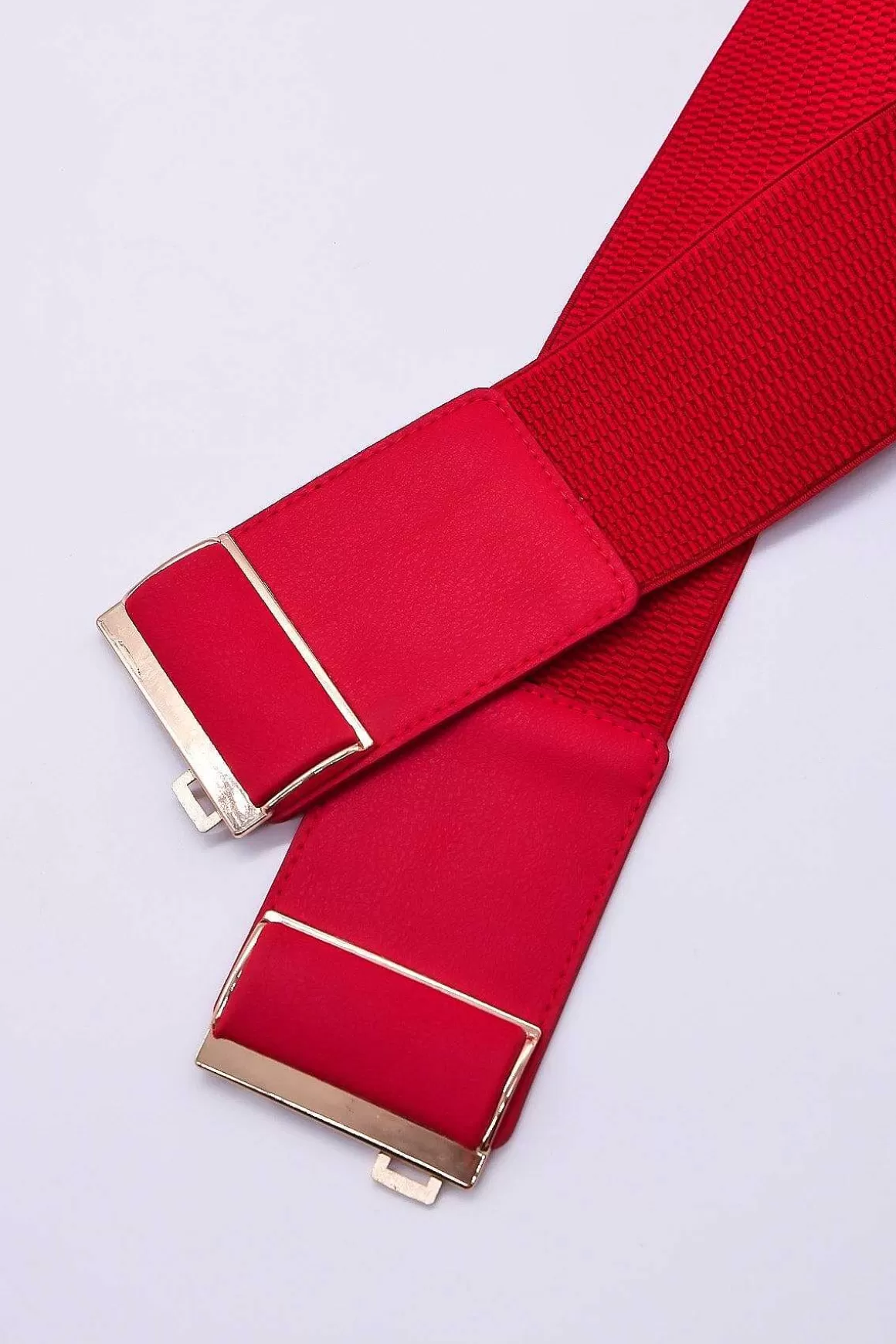 SOUL Accessories Gold Clasp Elastic Belt In Red Clearance