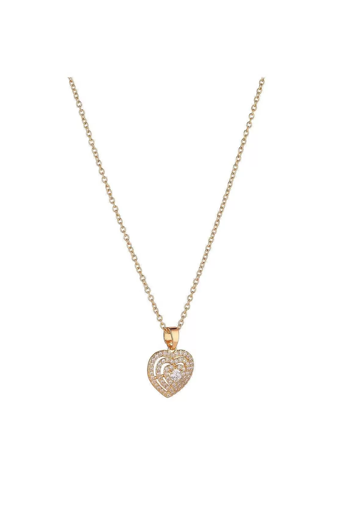 Knight & Day Gold Micropave Heart Pendant Sale