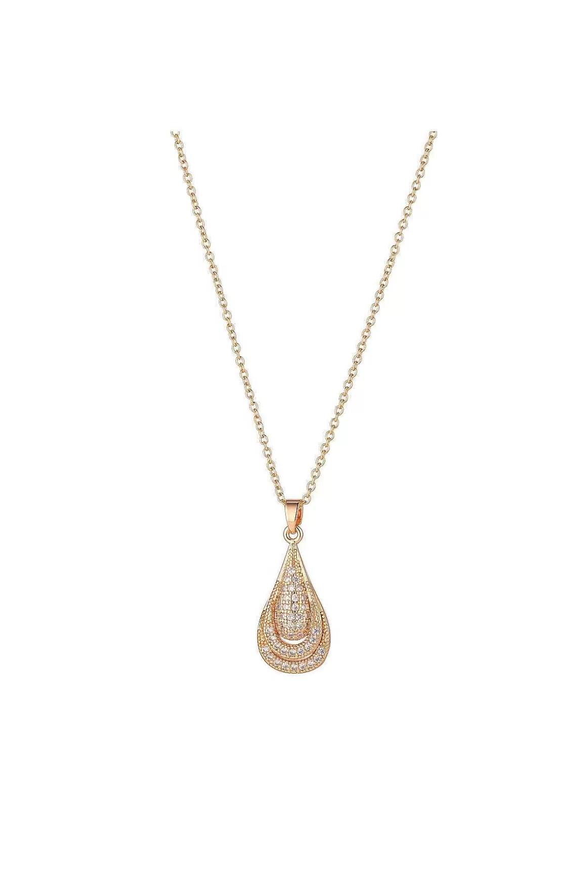 Knight & Day Gold Micropave Teardrop Pendant Flash Sale