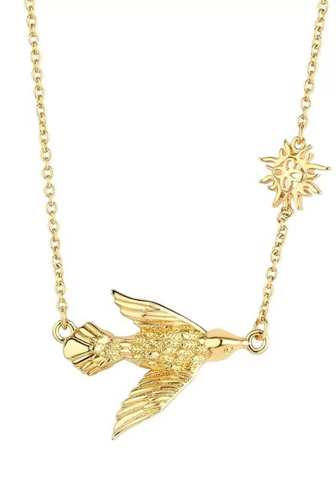 Newbridge Silverware Jewellery Gold Plated Necklace With Bird And Sun Charm Discount