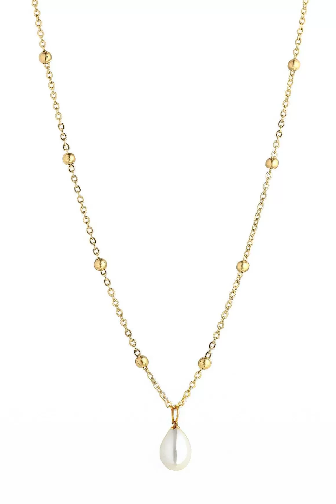 Knight & Day Gold Teardrop Pearl Necklace Clearance