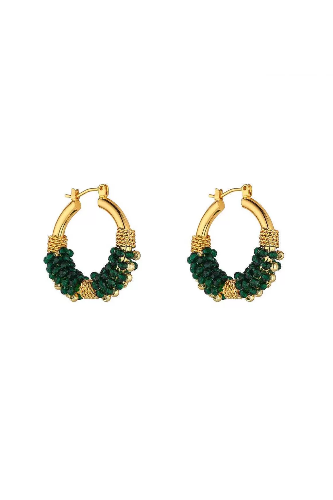 Knight & Day Green Cluster Hoops Flash Sale