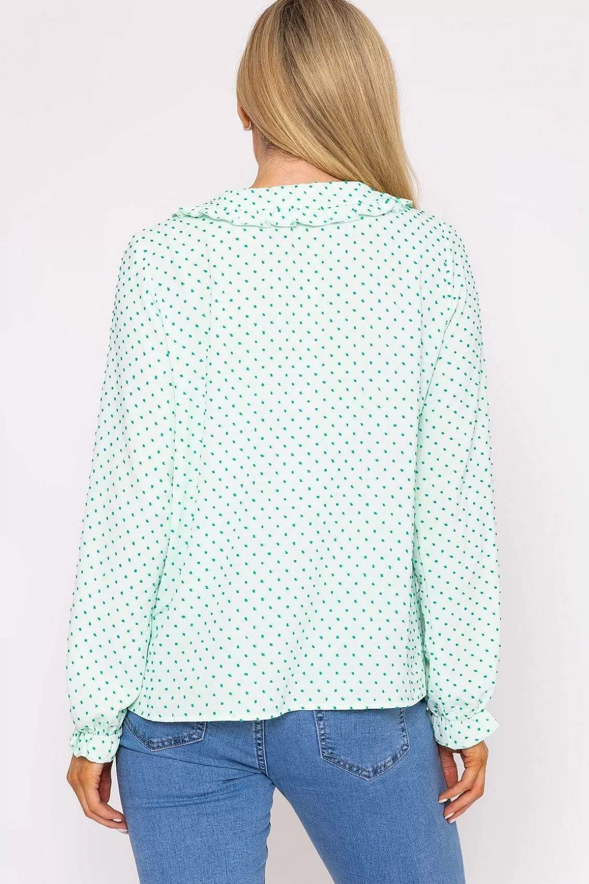 Rowen Avenue Green Dobby Jacquard Blouse Online