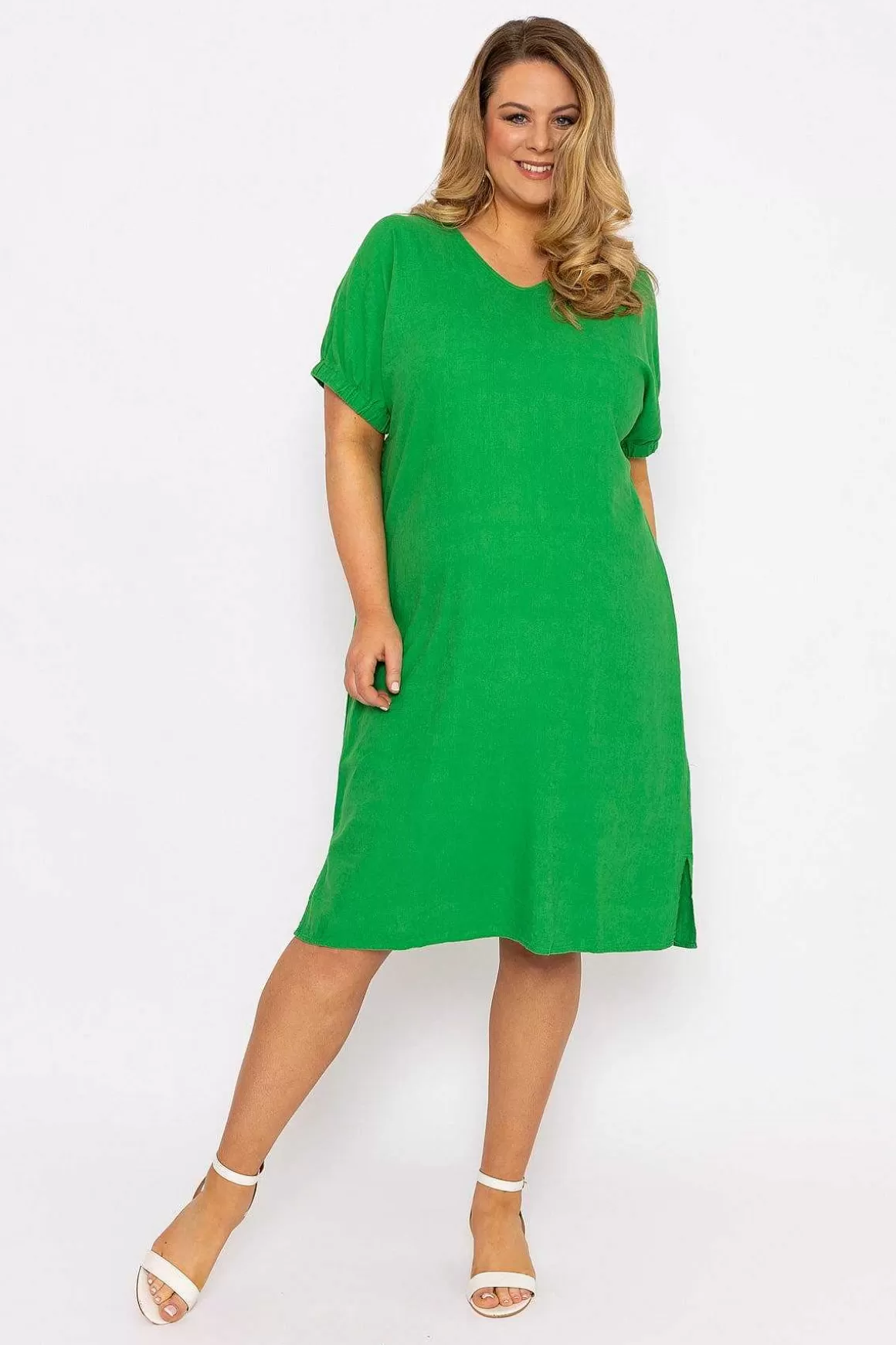 Ulla Popken Green Viscose Dress New