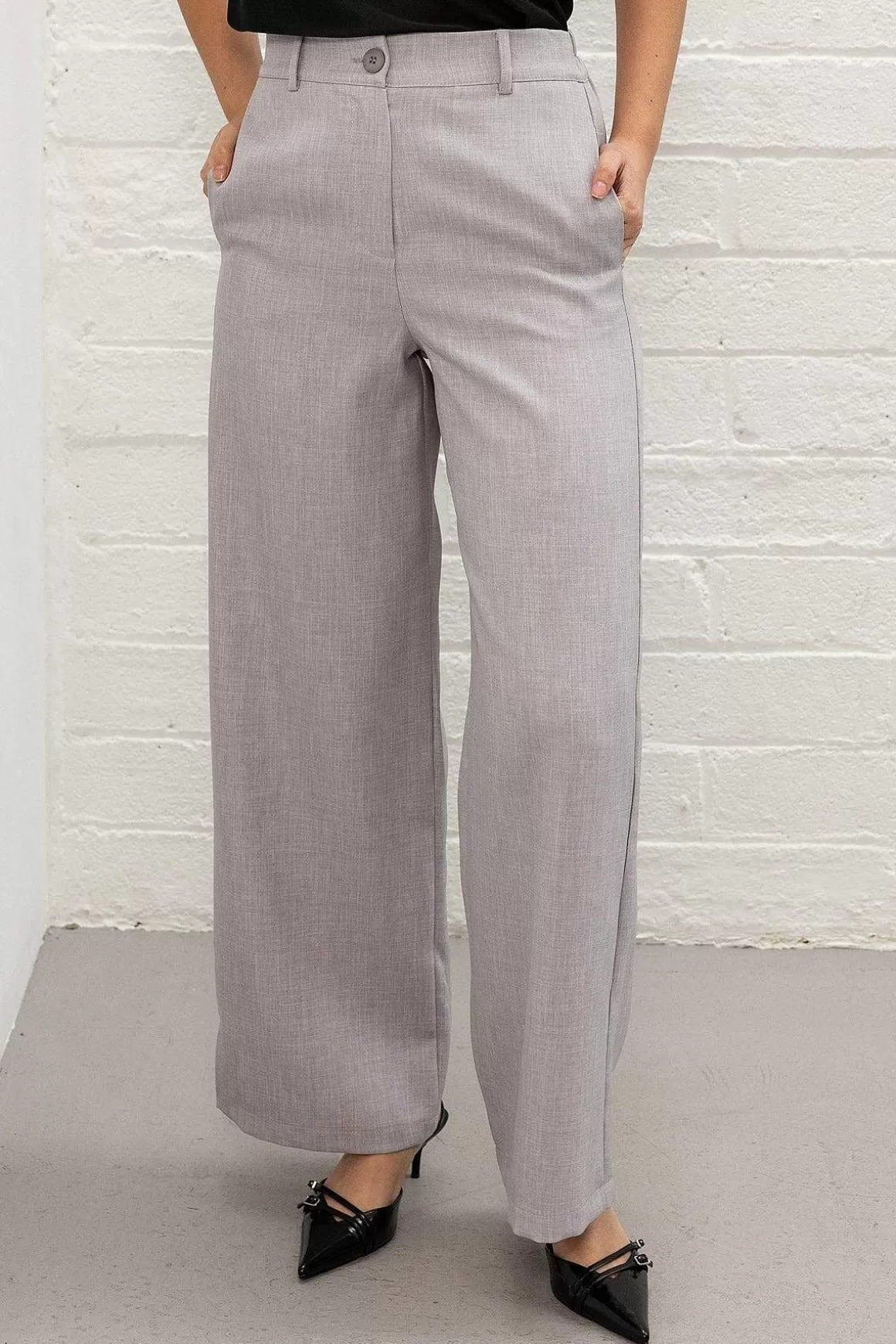 Pala D'oro Sport Grey Tailored Wide Leg Trousers Sale