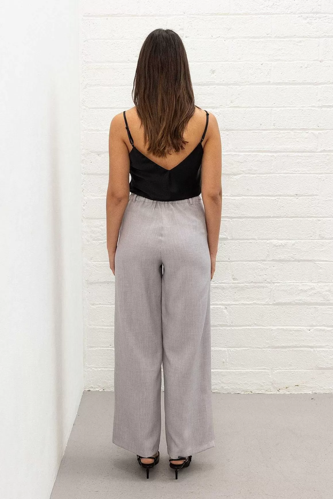 Pala D'oro Sport Grey Tailored Wide Leg Trousers Sale