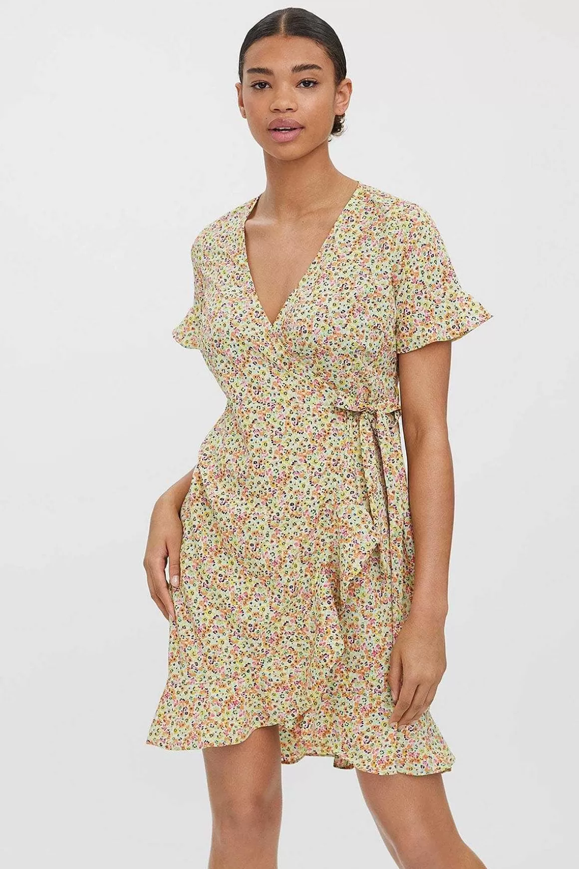 Vero Moda Henna Wrap Dress In Yellow Fashion