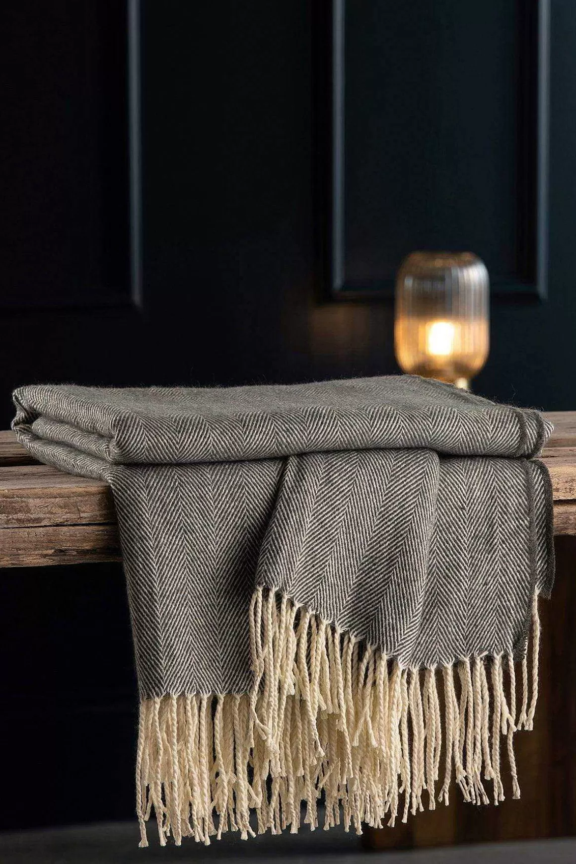 Galway Crystal Herringbone Knit Throw Outlet