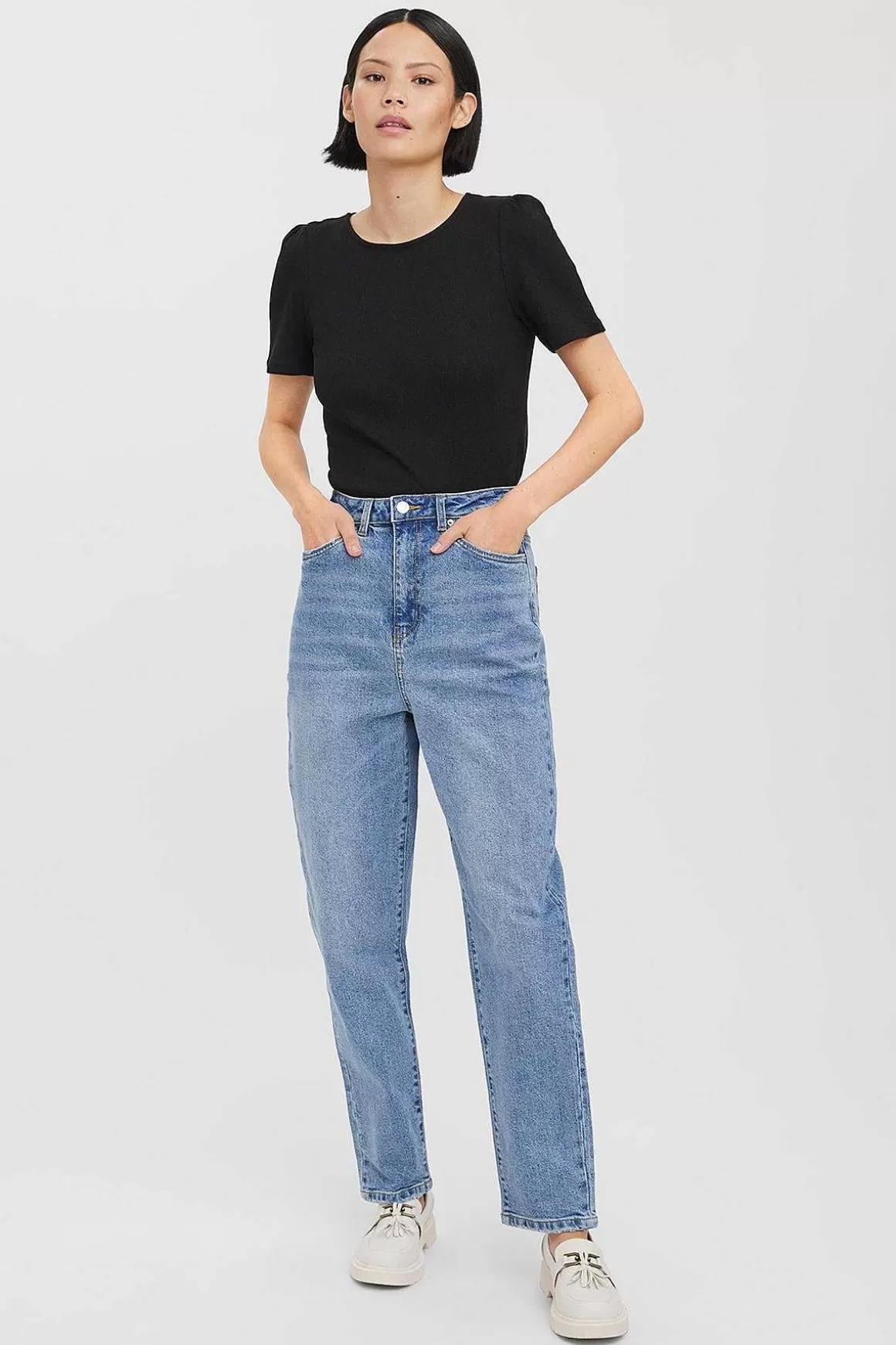 Vero Moda High Waist Mom Jeans In Denim 32\\ Best