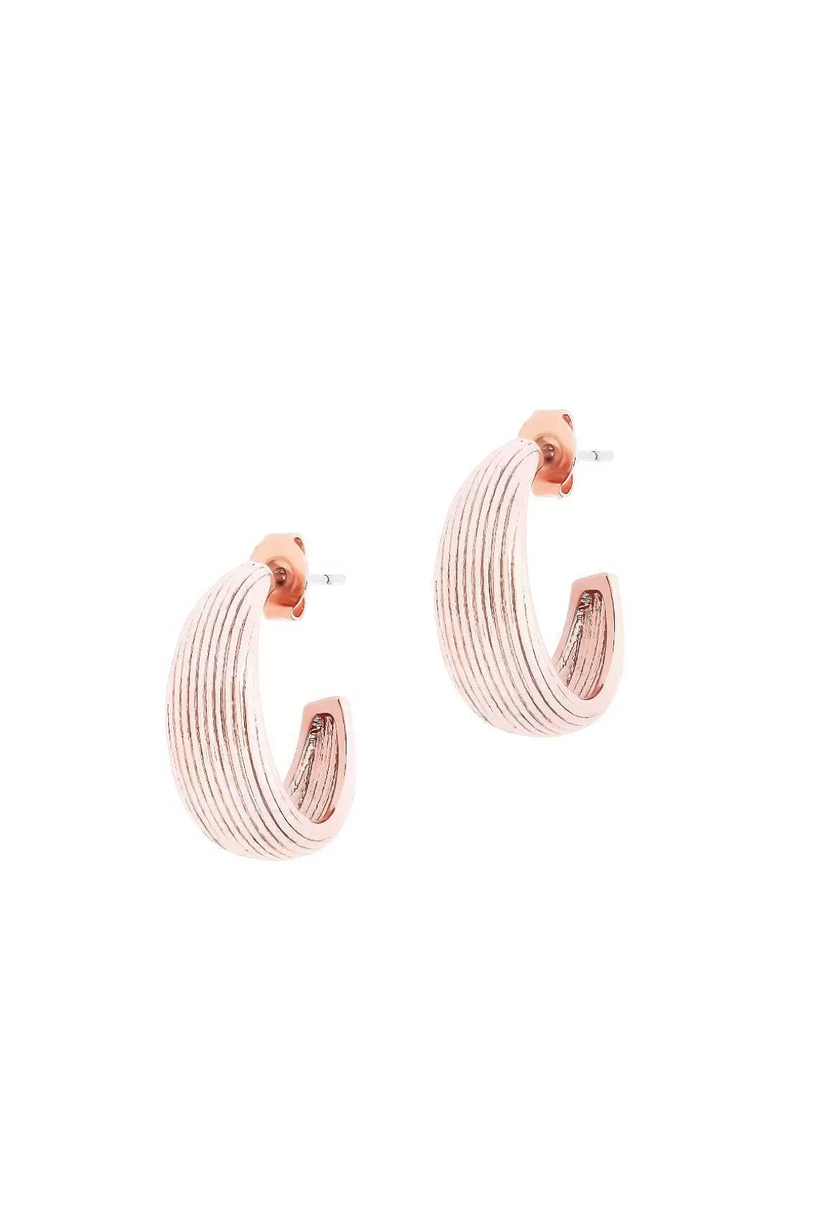 Tipperary Crystal Jewellery Hoop Shell Earrings In Rose Gold Outlet