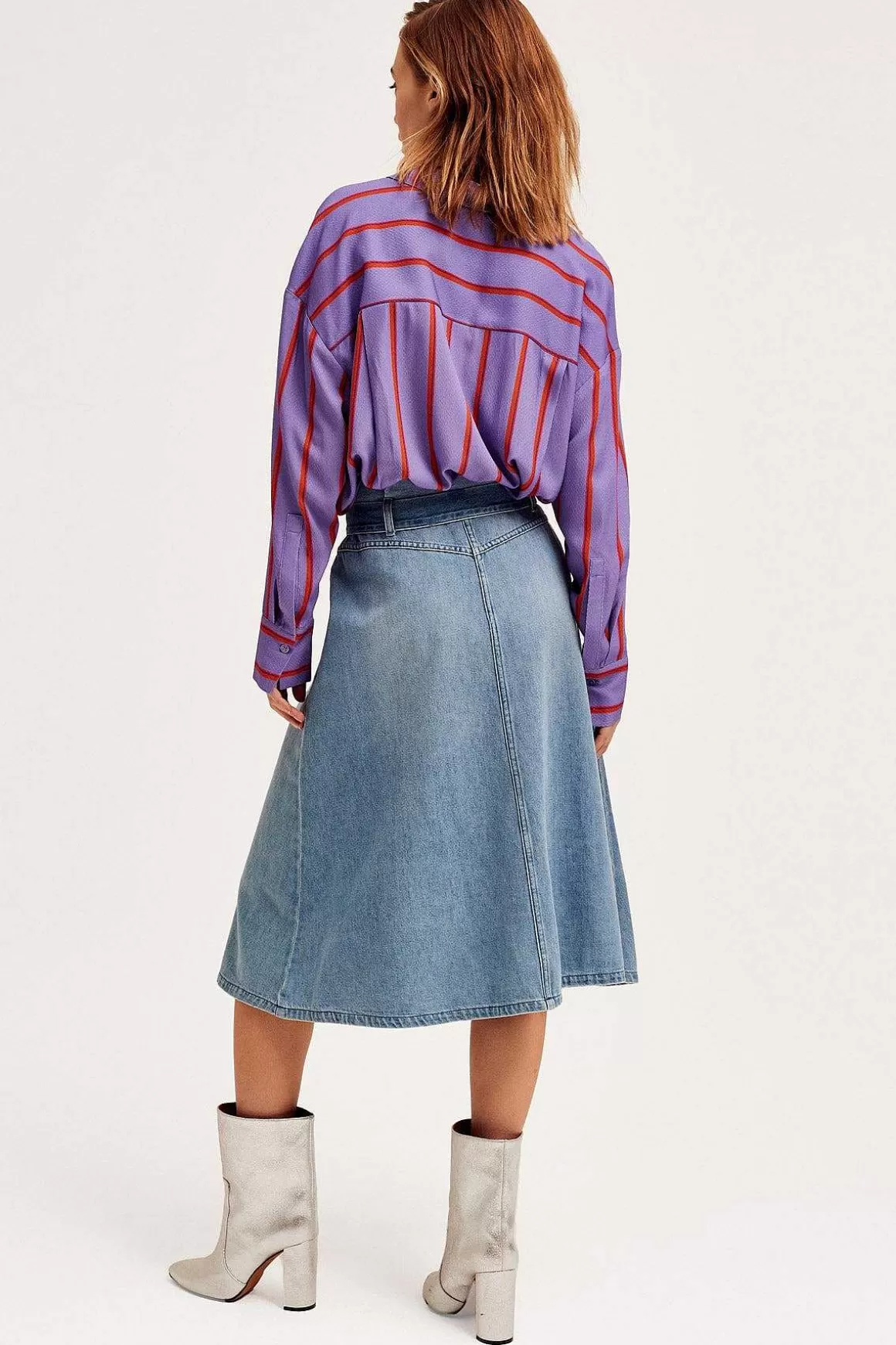 Cks Fashion Inoa Midi Denim Skirt Hot