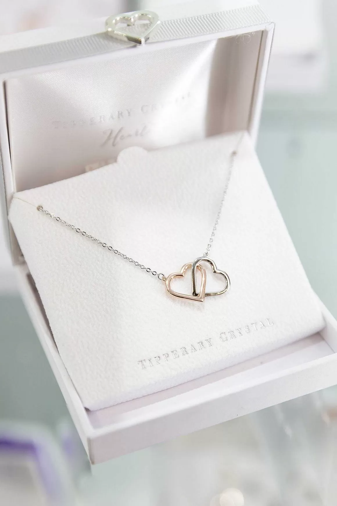 Tipperary Crystal Jewellery Interlinked Two Tone Heart Clearance