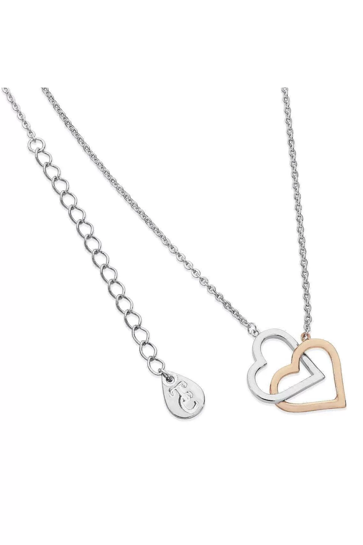 Tipperary Crystal Jewellery Interlinked Two Tone Heart Clearance