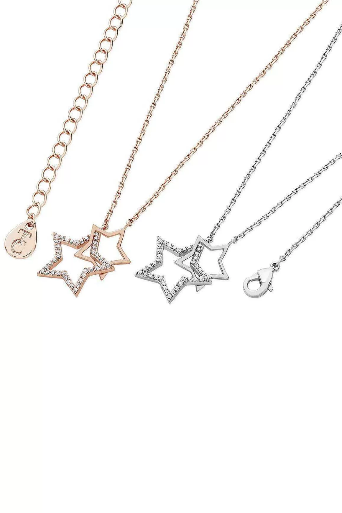 Tipperary Crystal Jewellery Interlocking Star Pendant In Rose Gold Hot