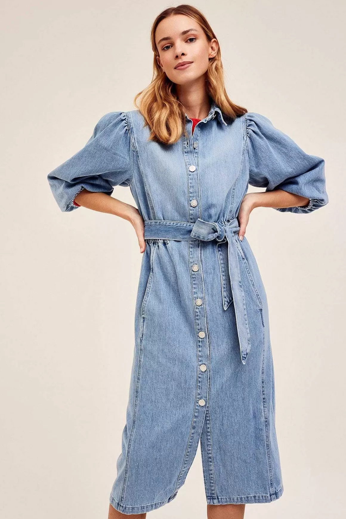 Cks Fashion Ivorys Midi Denim Dress Sale