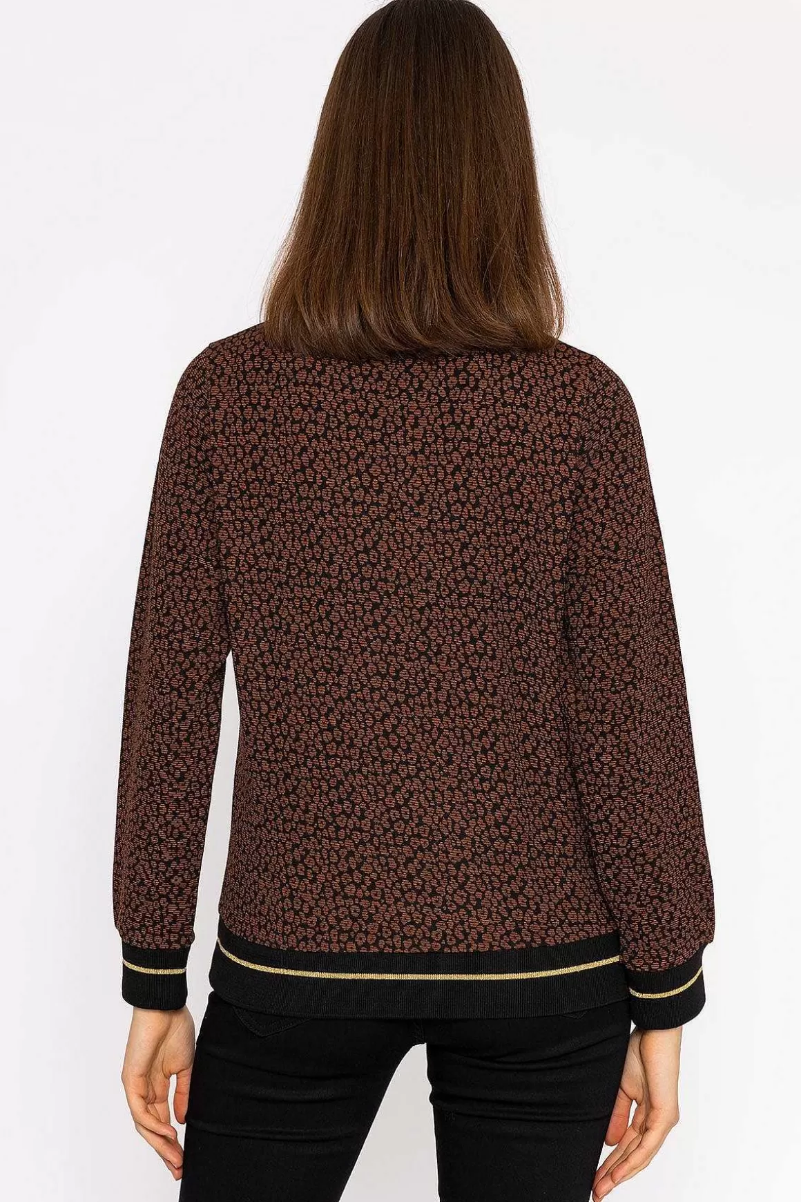 Rowen Avenue Jacquard Crew Neck In Leopard Print Online