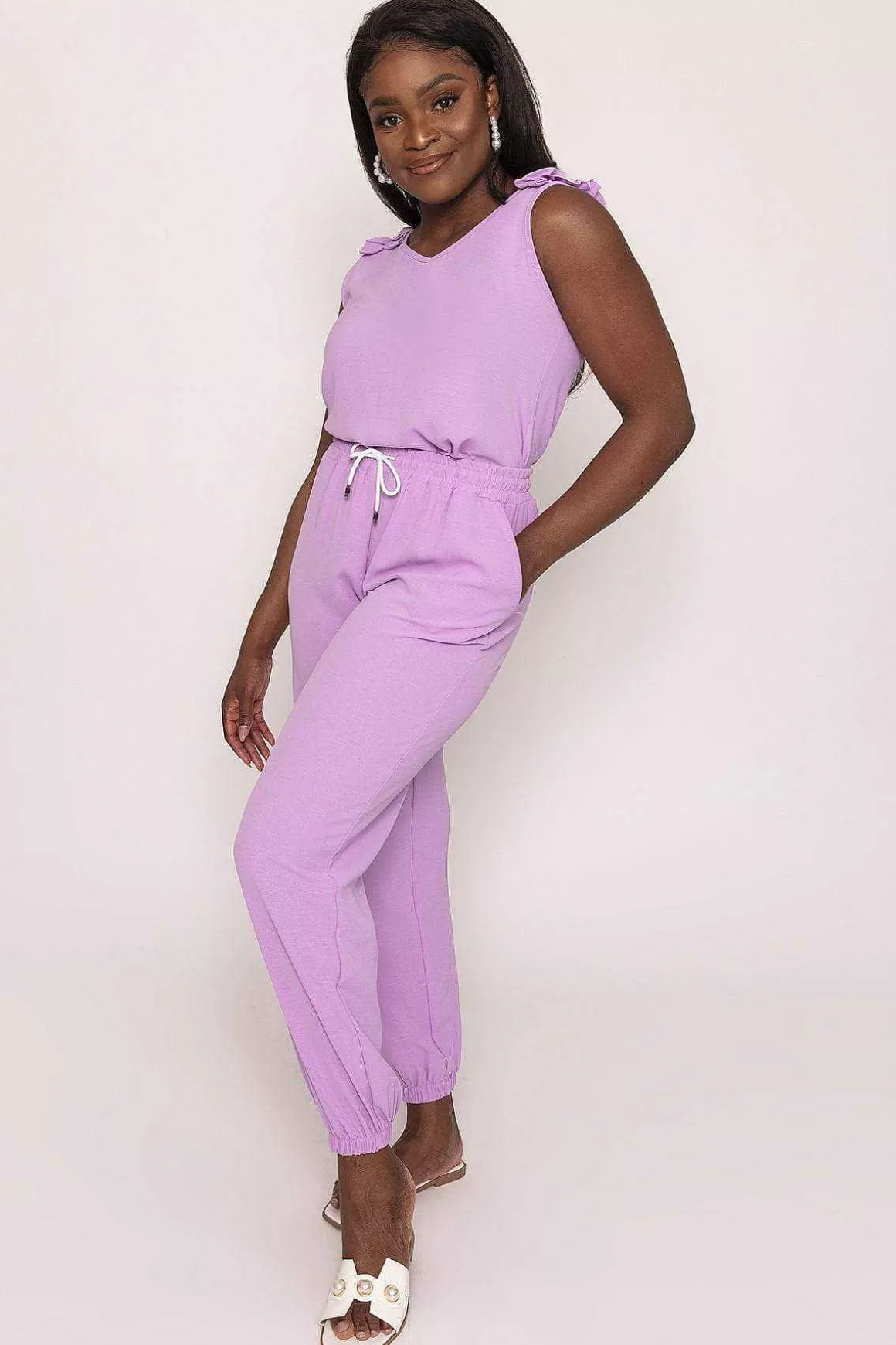 Pala D'oro Jogger Trousers In Lilac Clearance