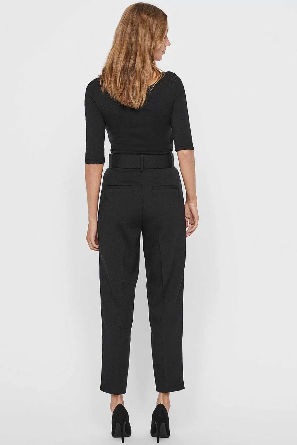 Vero Moda Julie Carrot Pleat Pants In Black Cheap