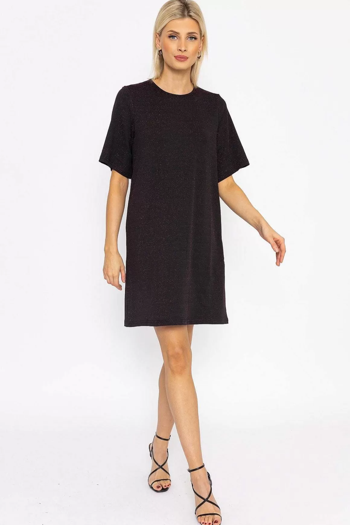 Vero Moda Kanva Oversized Tee Dress In Pink Lurex Flash Sale