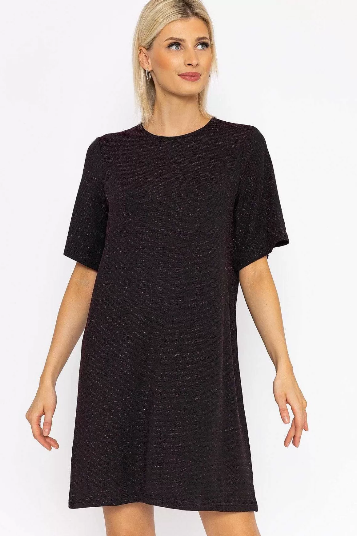 Vero Moda Kanva Oversized Tee Dress In Pink Lurex Flash Sale