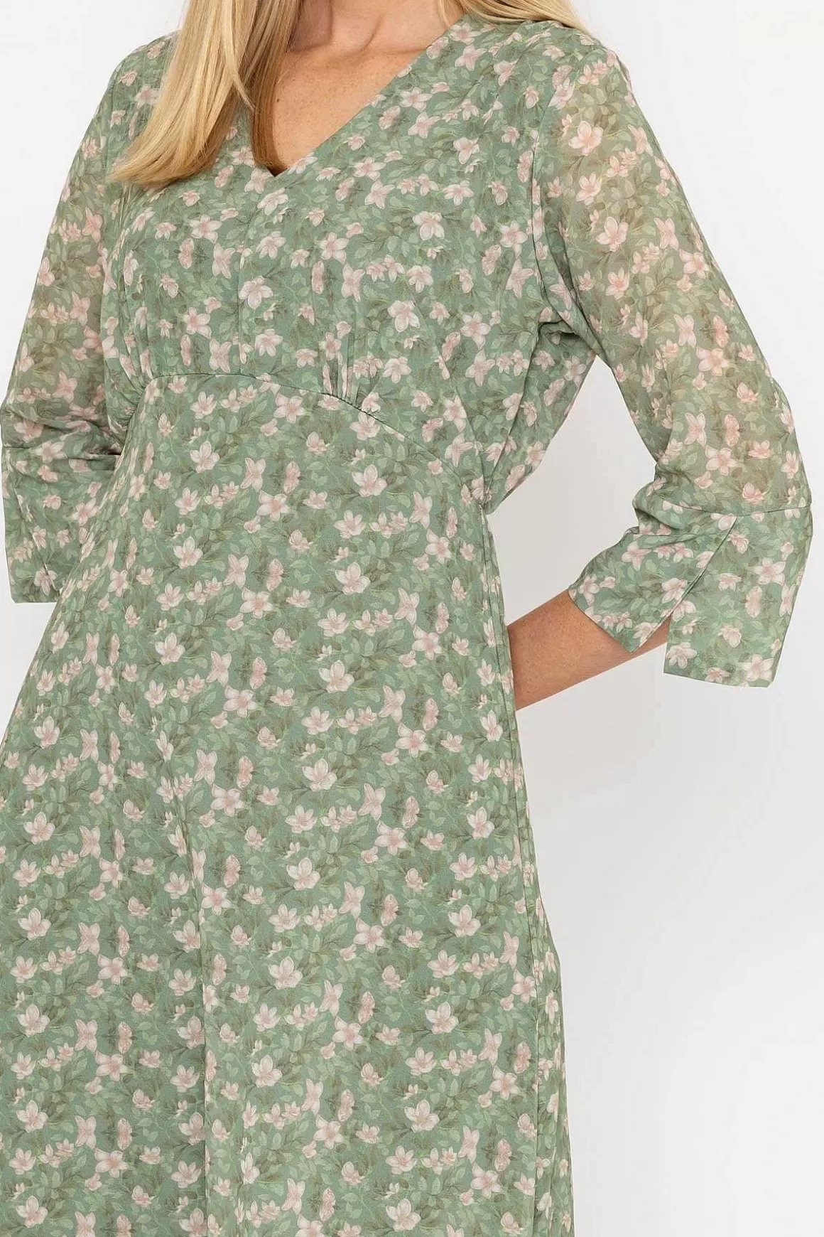 Pala D'oro Kerry Midi Dress In Khaki Print Outlet