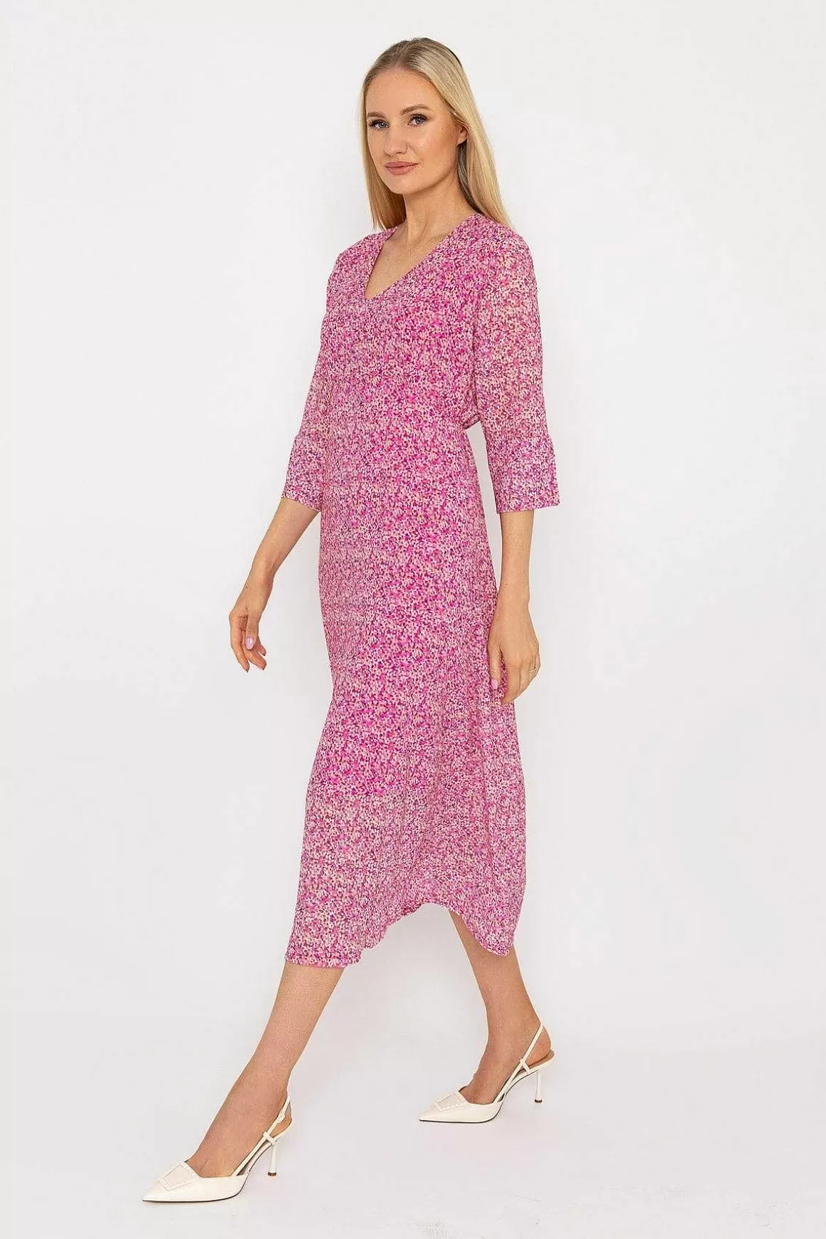 Pala D'oro Kerry Midi Dress In Pink Print Discount